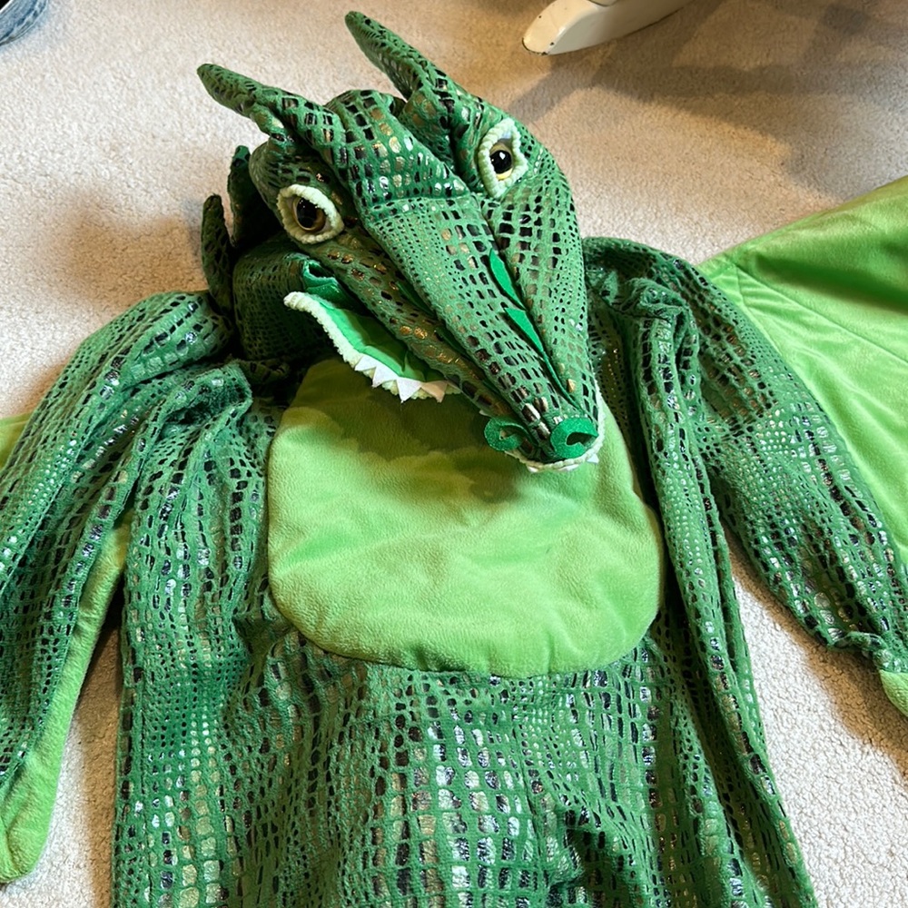 Pottery Barn, green dragon costume, size 4-6
